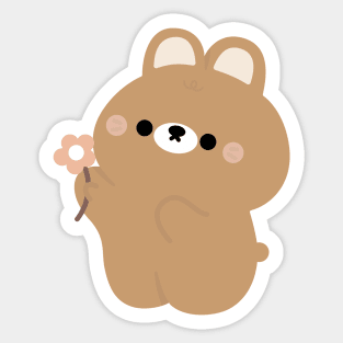 Bunny with flower Sticker